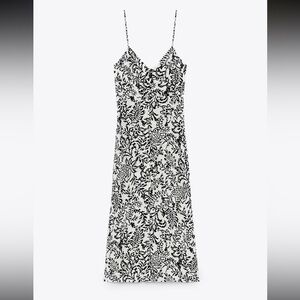 Zara Black and White Floral Maxi Dress